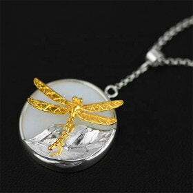 Handmade-Dragonfly-and-Leaf-silver-angel-jewelry (1)